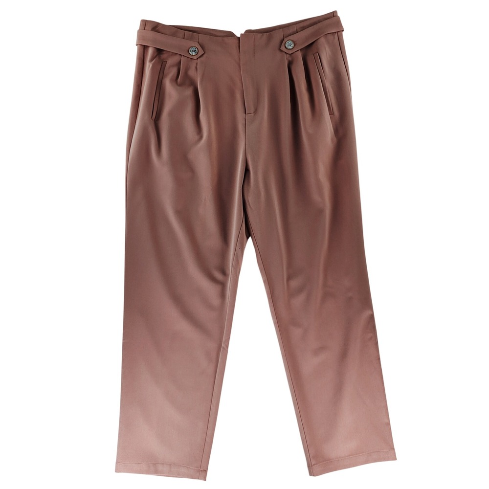 Paisie Womens Pants Size 18 Dusty Rose High Waist Tapered Tailored Trousers